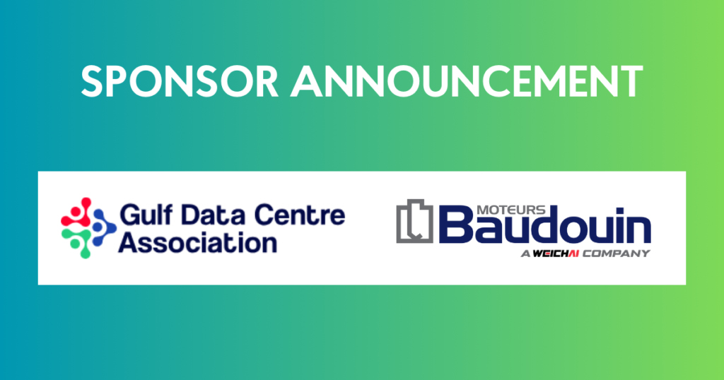 A sponsor announcement between Gulf Data Centre Association and Moteurs Baudouin.